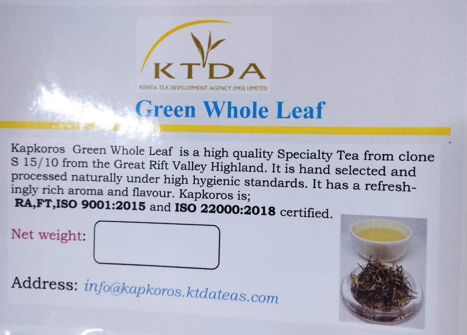 kapkoros green tea product image